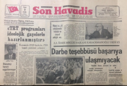 Son Havadis Gazetesi 3 Eylül 1971 - Darbe Teşebbüsü Başarıya Ulaşmıyacak - GZ12878 - 2