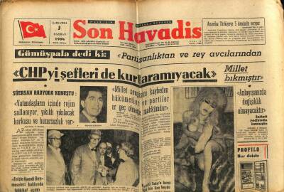 Son Havadis Gazetesi 3 Haziran 1964 - CHPyi Şefleri de Kurtaramayacak GZ60356 - 1