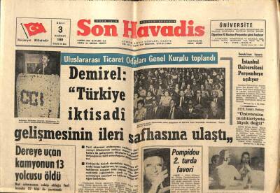 Son Havadis Gazetesi 3 Haziran 1969 - Amerikalı Üç Astronot Tarafından Aya El Konuldu GZ97981 - 1