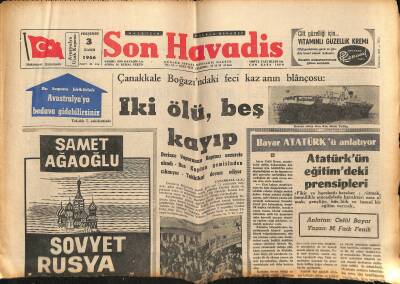 Son Havadis Gazetesi 3 Kasım 1966 - Gürselin Gelini 3500 Lira Nafaka İstiyor - Bayarın Çankayada Kaybolan Tahvilleri GZ124360 - 1