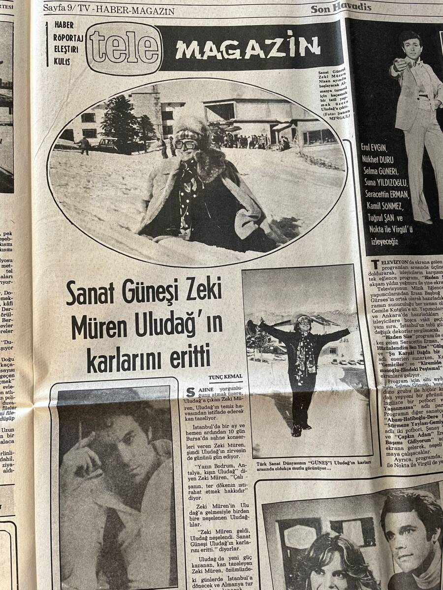 Son Havadis Gazetesi 3 Mart 1979 - Sanat Güneşi Zeki Müren Uludağ'ın Karlarını Eritti - Farah ve Şah Bir Köy Çocuğunun Okuma Yazmasını Kontrol Ediyor GZ143084 - 3