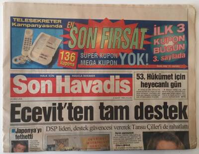 Son Havadis Gazetesi 3 Mart 1996 - Modada Osmanlı Nostaljisi GZ13856 - 2