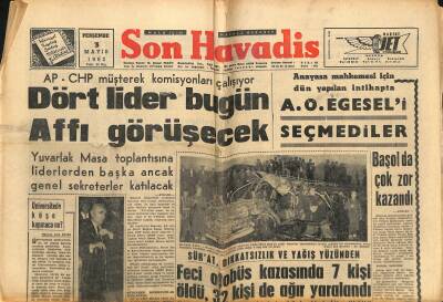 Son Havadis Gazetesi 3 Mayıs 1962 - Hindistanda 350 Müslüman Öldürüldü - Başol da Çok Zor Kazandı GZ121157 - 1