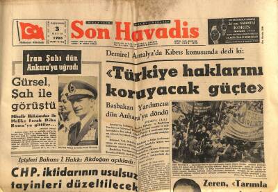 Son Havadis Gazetesi 3 Mayıs 1965 - İran Şahı Dün Ankaraya Uğradı - Petrol Kanununda Değişiklik İsteniyor GZ123987 - 1