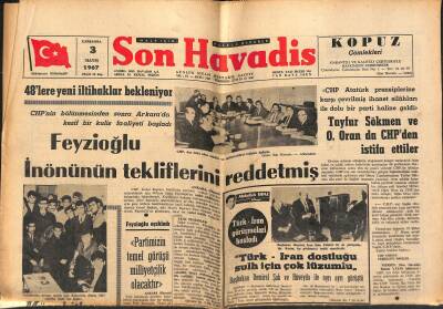 Son Havadis Gazetesi 3 Mayıs 1967 - Trabzonda Teknik Üniversite Kurulması Senatoda Kabul Edildi - Feyzioğlu İnönünün Tekliflerini Reddetmiş GZ121018 - 1