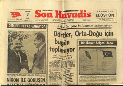 Son Havadis Gazetesi 3 Nisan 1969 - Demirel Beyaz Sarayda GZ97909 - 1