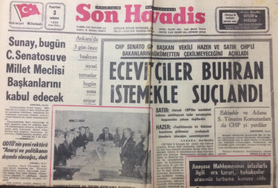 Son Havadis Gazetesi 3 Nisan 1972 - Ecevitçiler Buhran İstemekle Suçlandı - GZ12460 - 2