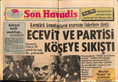 Son Havadis Gazetesi 3 Ocak 1980 - Waldheim İranda Temaslara Başladı GZ87577 - 1
