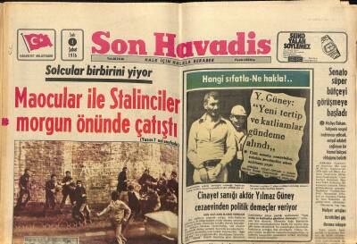 Son Havadis Gazetesi 3 Şubat 1976 - Cinayet Sanığı Aktör Yılmaz Güney Cezaevinden Politik Demeçler Veriyor - Yay-Kur Kesin Kayıtları Dün Başladı GZ124002 - 1