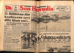 Son Havadis Gazetesi 30 Aralık 1962 - K.Çekmece Gölü Taştı GZ69462 - 2