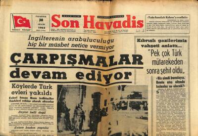 Son Havadis Gazetesi 30 Aralık 1963 - Kıbrıs Olayları Ve İtidal GZ80553 - 1