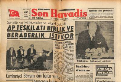Son Havadis Gazetesi 30 Ekim 1965 - Ayhan Işıkın Tahtına Yılmaz Güney Oturdu - Galatasaray Bugün İzmire Gidiyor GZ121013 - 1