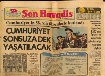 Son Havadis Gazetesi 30 Ekim 1981 - Tercüman Gazetesinin Kapatılmasına Dış Basın Geniş Yer Verdi GZ69082 - 2
