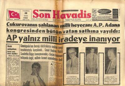 Son Havadis Gazetesi 30 Eylül 1963 - AP Yalnız Milli İradeye İnanıyor - Mayk Çetesi Reisi Öldürüyor GZ102120 - 2