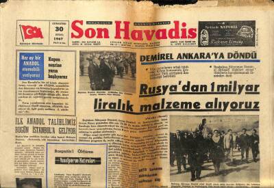 Son Havadis Gazetesi 30 Eylül 1967 - Rusyadan 1 Milyar Liralık Malzeme Alıyoruz GZ99002 - 1