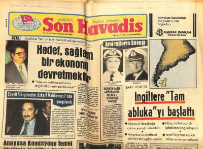 Son Havadis Gazetesi 30 Nisan 1982 - Ecevit Sıkıyönetim Askeri Mahkemesinde Yargılandı GZ102245 - 2