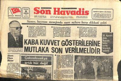 Son Havadis Gazetesi 31 Ağustos 1968 - Ruslar Binlerce Çeki Sibiryaya Sürecek GZ106939 - 1