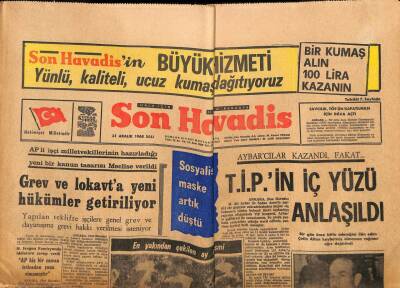 Son Havadis Gazetesi 31 Aralık 1968 - Ankarada Öğrenciler Arasında Arbede Oldu GZ56473 - 1