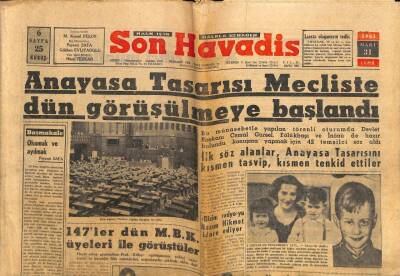 Son Havadis Gazetesi 31 Mart 1961 - Yassıadada Bazı Şahitler Bazı Sandıkları Tanıyamadı GZ69522 - 2