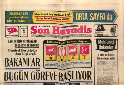 Son Havadis Gazetesi 31 Mart 1975 - Elvis Presley Kanser GZ99111 - 1