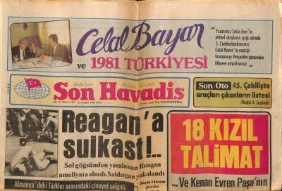 Son Havadis Gazetesi 31 Mart 1981 - Reagana Suikast GZ97930 - 1