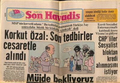 Son Havadis Gazetesi 31 Ocak 1980 - Korkut Özal,Son Tedbirler Cesaretle Alındı GZ56407 - 1