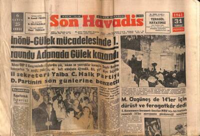 Son Havadis Gazetesi 31 Temmuz 1961 - M. Özgüneş de 14ler İçin Dürüst Ve Feragatkar dedi GZ77446 - 1