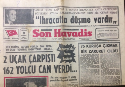 Son Havadis Gazetesi 31 Temmuz 1971 - 2 Uçak Çarpıştı 162 Yolcu Can Verdi - GZ12481 - 2