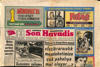 Son Havadis Gazetesi 31 Temmuz 1972 - Trabzonda Fidye İçin Bir Genci Kaçıranlardan Biri Çatışmada Öldürüldü GZ114441 - 1