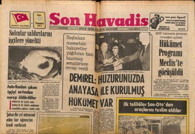 Son Havadis Gazetesi 31 Temmuz 1977 - Ankaradaki Yangında 11 Dükkan Kül Oldu - Solcular Saldırılarını İşçilere Yöneltti GZ88946 - 1