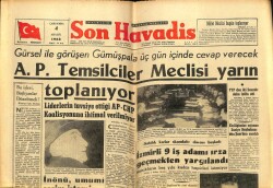 Son Havadis Gazetesi 4 Aralık 1963 - A.P. Temsilciler Meclisi Yarın Toplanıyor GZ65323 - 1
