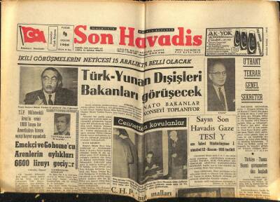 Son Havadis Gazetesi 4 Aralık 1966 - Orta Dereceli Okullara Din Dersi Konulmalı GZ59528 - 1