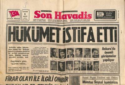 Son Havadis Gazetesi 4 Aralık 1971 - Hükümet İstifa Etti - Haliç Köprüsü İçin 40 Milyon Liralık İstimlak Yapıldı GZ114492 - 1
