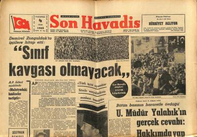 Son Havadis Gazetesi 4 Ekim 1965 - Sukarno Duruma Hakim Oldu - Demirel Zonguldakta İşçilere Hitap Etti GZ120976 - 1