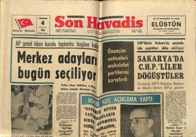 Son Havadis Gazetesi 4 Eylül 1969 - Trablusta Durum Karıştı GZ74010 - 1