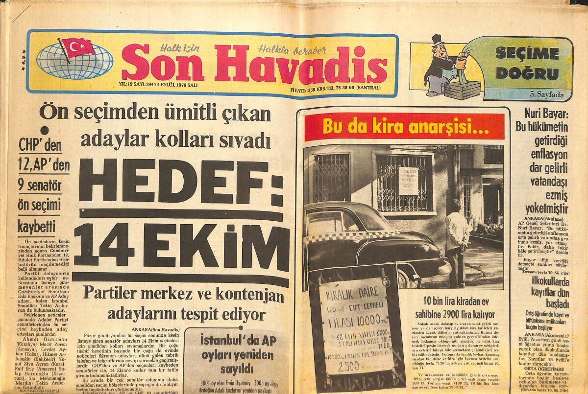 Son Havadis Gazetesi 4 Eylül 1979-İsveç Kralı Oğlunu Vaftiz Ettirdi-Kaddafi'nin Törenine Ünlü Konuklar Geldikçe Deniz Baykal Tribünde En Köşeye Atıldı GZ142731 - 1