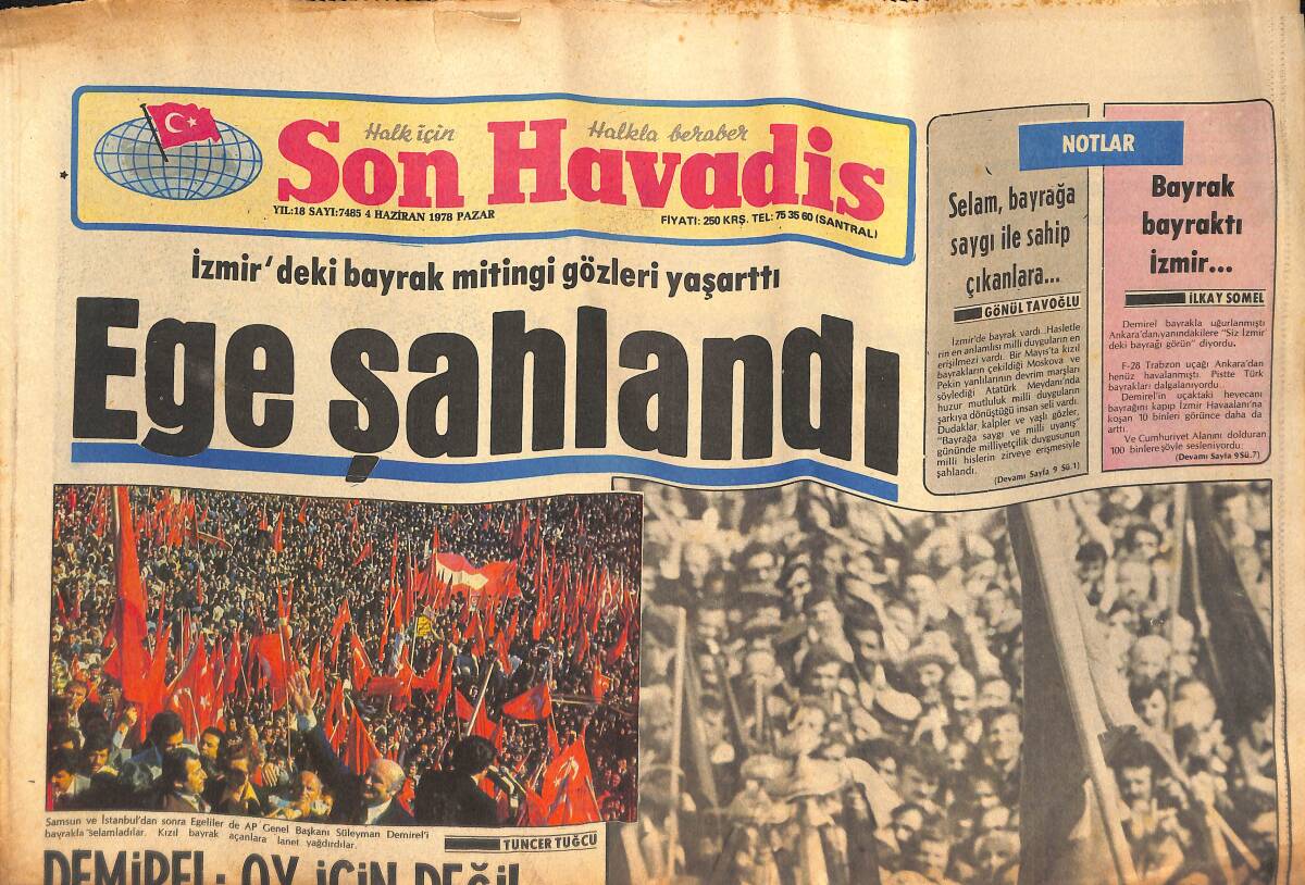 Son Havadis Gazetesi 4 Haziran 1978 - Ege Demirel İçin Şahlandı - Fenerbahçe'de Transfer Görüşmeleri Devam Ediyor GZ133267 - 1