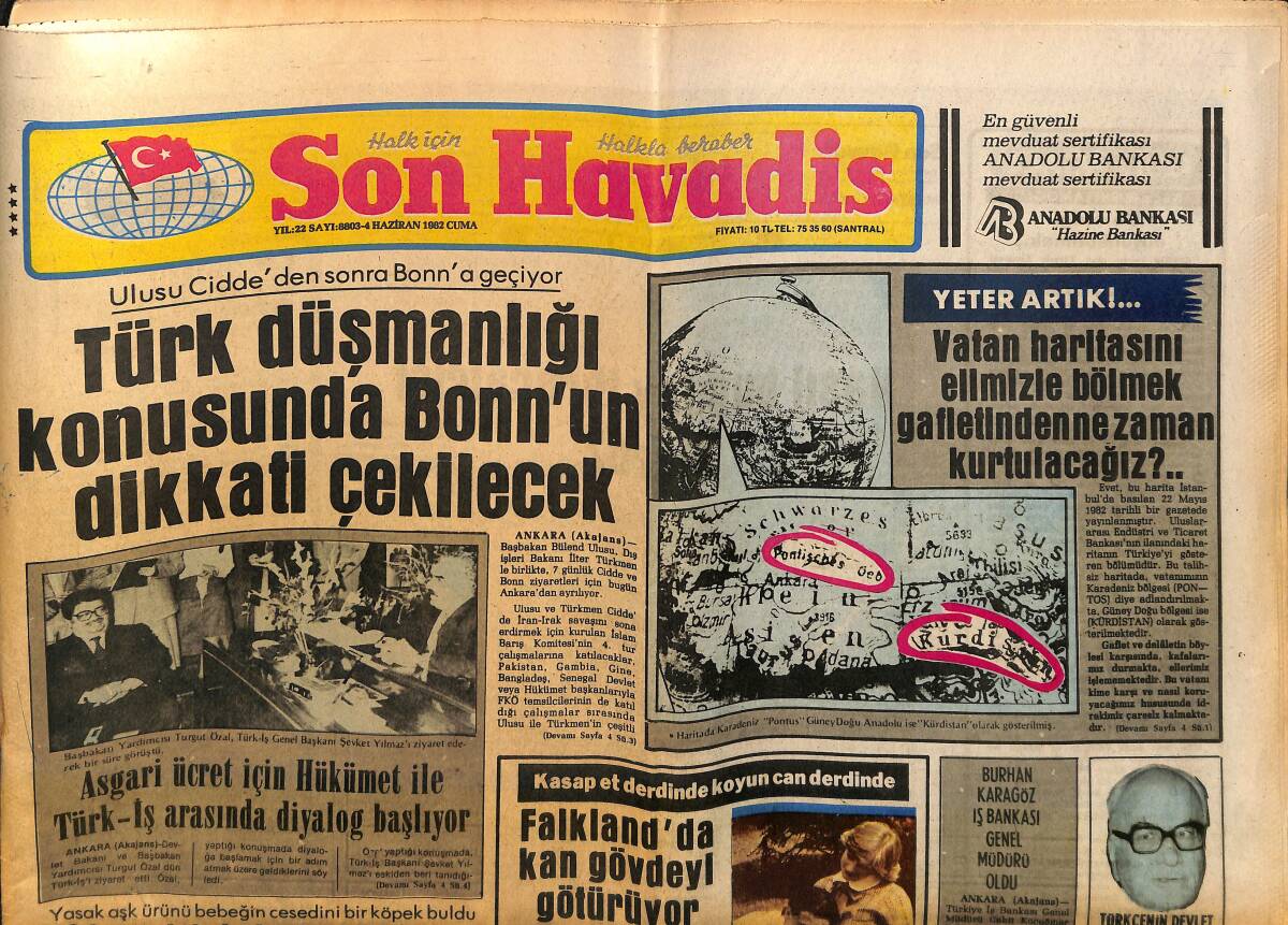 Son Havadis Gazetesi 4 Haziran 1982 - Prens Charles'in Kulağı Falkland Savaşında Değil - Ulusu Cidde'den Bonn'a Geçiyor GZ149686 - 1
