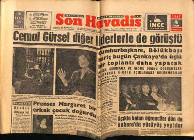 Son Havadis Gazetesi 4 Kasım 1961 - Prenses Margaret Bir Erkek Çocuk Doğurdu GZ69496 - 2