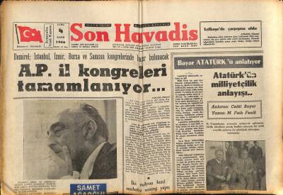 Son Havadis Gazetesi - 4 Kasım 1966 - Bayar Atatürkü Anlatıyor - Nedim Kadro Dışı GZ124231 - 1