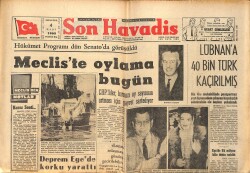 Son Havadis Gazetesi 4 Mart 1965 - Lübnan'a 40 Bin Türk Kaçırılmış - Deprem Ege'de Korku Yarattı GZ158825 - Gökçekoleksiyon