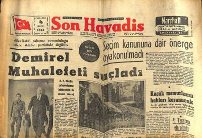 Son Havadis Gazetesi 4 Mayıs 1966 - Demirel Muhalefeti Suçladı GZ59382 - 1
