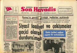 Son Havadis Gazetesi 4 Nisan 1972 - Sunayın Gerekli Gördüğü Tedbirler Açıklandı GZ65564 - 2