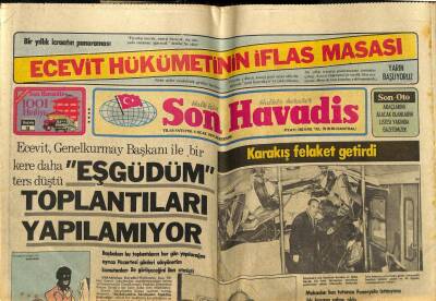 Son Havadis Gazetesi 4 Ocak 1979 - Bülent Ecevit Genelkurmay Başkanı İle Bir Kere Daha Ters Düştü GZ59286 - 1