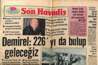 Son Havadis Gazetesi 4 Temmuz 1979 - Demirel 226yı Bulup Geleceğiz GZ99155 - 1