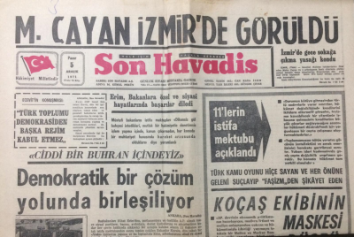 Son Havadis Gazetesi 5 Aralık 1971 - Ciddi Bir Buhran İçindeyiz - GZ12208 - 1