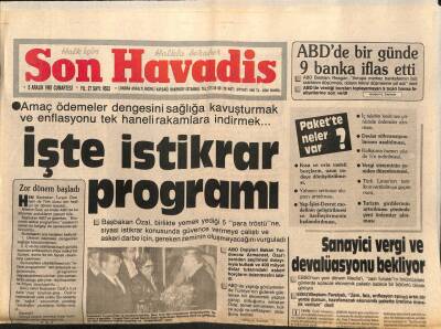 Son Havadis Gazetesi 5 Aralık 1987 - Sanayici Vergi Ve Devalüasyonu Bekliyor GZ99099 - 1