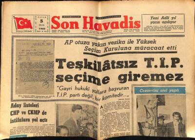 Son Havadis Gazetesi 5 Eylül 1965 - AP Otuza Yakın Vesika İle Yüksek Seçim Kuruluna Müracaat Etti GZ65779 - 1