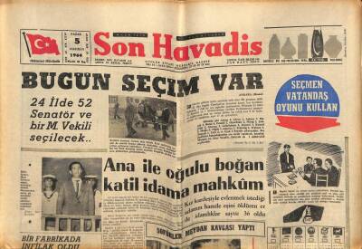 Son Havadis Gazetesi 5 Haziran 1966 - Bir Fabrikada İnfilak Oldu , 3 İşçi Asitle Kavruldu GZ74195 - 1