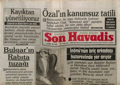 Son Havadis Gazetesi 5 Haziran 1987 - Özalın Kanunsuz Tatili GZ56587 - 1
